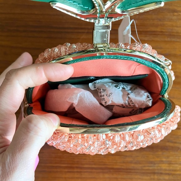 Kate Spade Peach Bellini Embellished Crochet Beads bag purse 🍑 - Picture 7 of 7